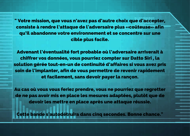 Your mission, which you have no choice but to accept, is to make the opponents attack more expensive so that they abandon your surroundings and focus on an easier target. In the highly probable event that the advers