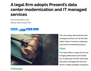 a legal firm adopts Presents data center modernization and IT managed Services 