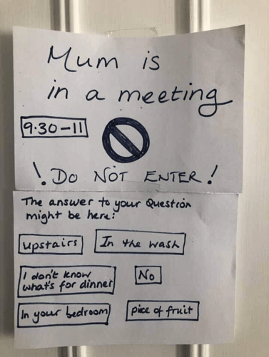 mum is in a meeting